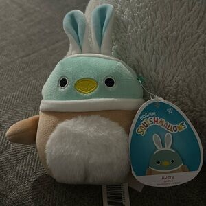 Squishmallows 4.5" Easter Avery  the Duck with Fuzzy Belly & Bunny Ears